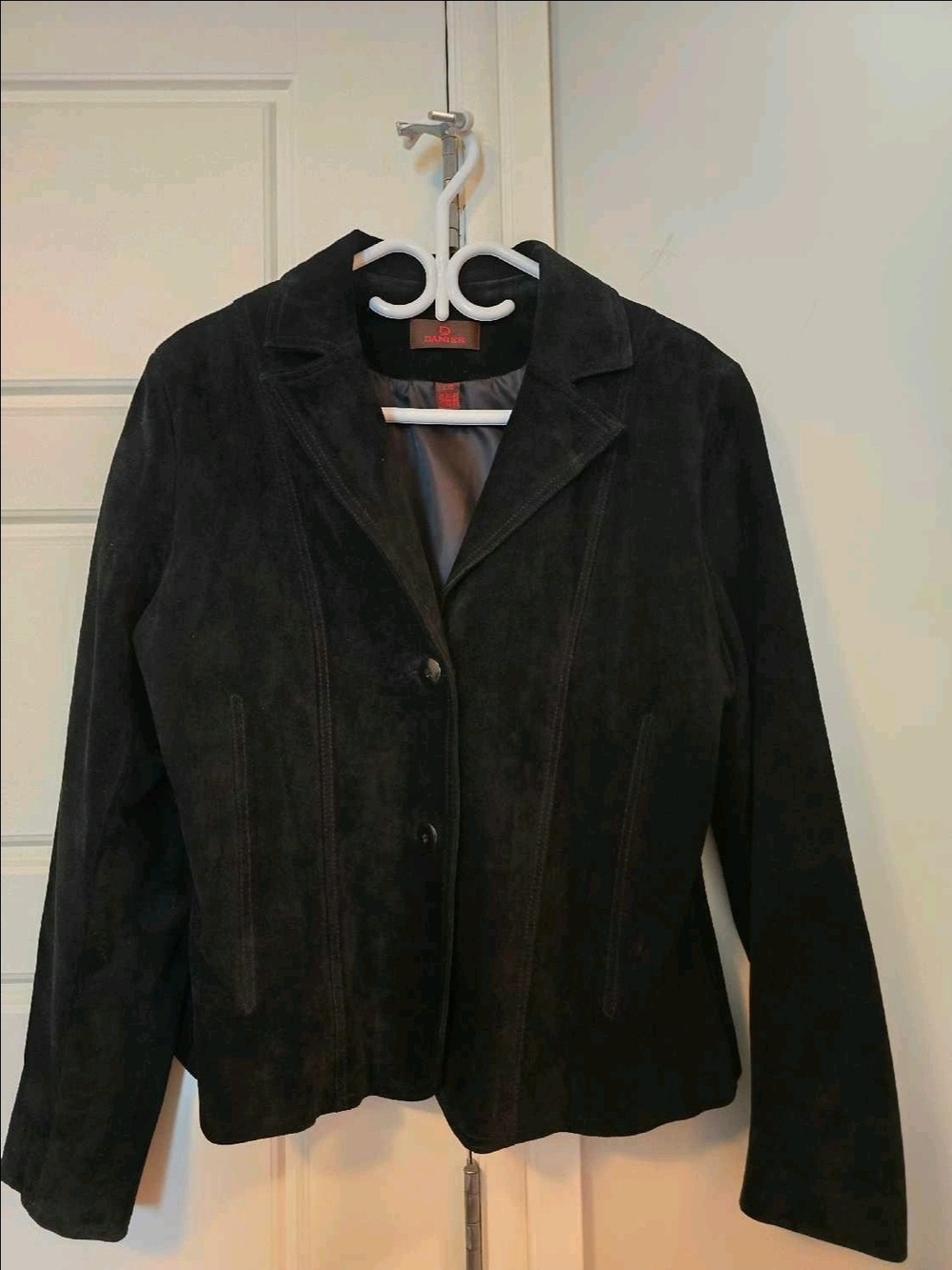 Danier Black Suede Button-Front Blazer